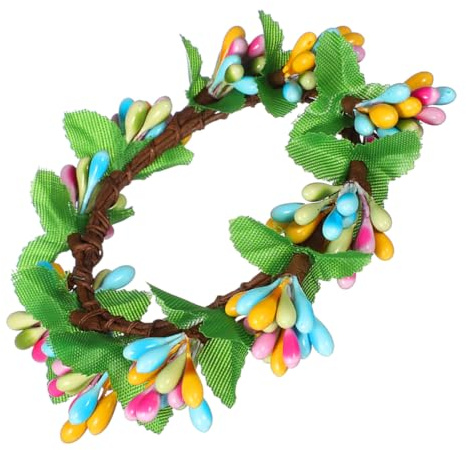 PRETYZOOM Ostern Dekokranz Frühlingskranz Eukalyptuskranz Kerzenornament Kränze Künstliche Kerze Für Hochzeit Festliche Tafelaufsatz Dekoration Kerzenkranz