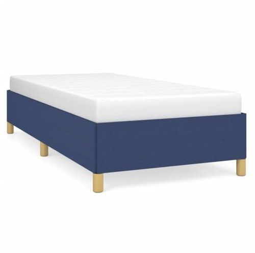 HEFZGDB Bettgestell ohne Matratze Blau 80x200 cm Stoff Einzelbett Bettgestell Doppelbett Bettrahmen für Herberge Schlafzimmer Gästezimmer Wohnbereich