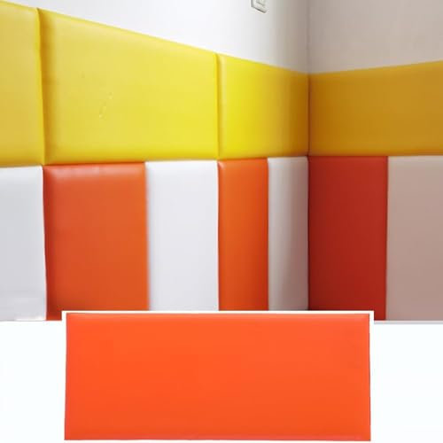 Upholstered Headboard, Wall Panelling Kits, Kid's Anti Collision Padded Wall Panels, Wall Cushion Padding Self-adhesive Headboard, Tatami Wall Stickers for Nursery, Wall Stickers(Red,30x30cm)