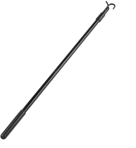 30-60cm Adjustable Curtain Pull Rods With Hook, Aluminum Alloy Telescopic Window Pole Opener for Attic, Loft Hatch, and Blinds(Black)