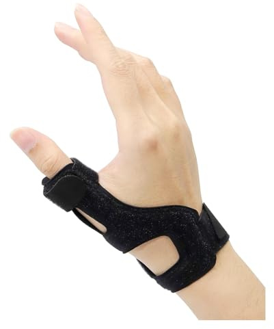 Mfqire Attelle de Pouce Réglable, Orthèse Pouce Gauche et Droite, Maintien et Stabilisation, Pour Arthrite, Tendinite, Canal Carpien, Entorse – Homme Femme, Noire