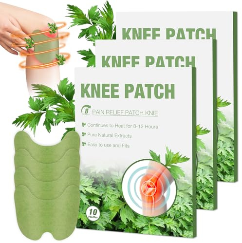 FENGQ Patch Chauffant, 30 Pièces Patch Anti Douleur, Patch Anti Douleur Genou, Patch Cou Anti Douleur, Pain Relief Patches pour genou, dos, nuque et douleurs musculaires