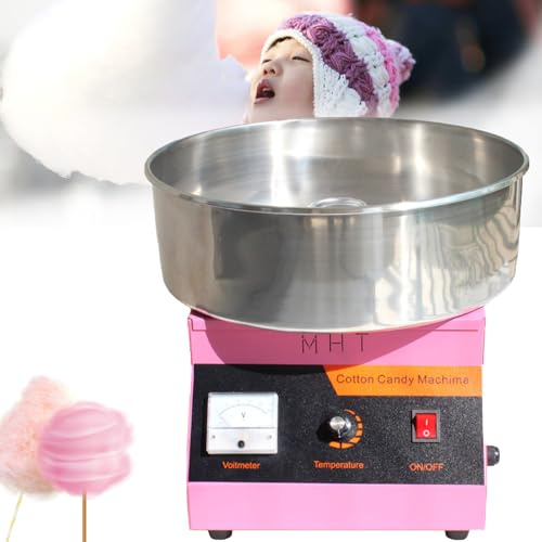 Cotton Candy Machine Commercial. Electric Candy Floss Maker with Stainless Steel Bowl,Sugar Scoop, Storage Drawer for Family, Party, Park, Christmas,Birthday blue (Pinks)