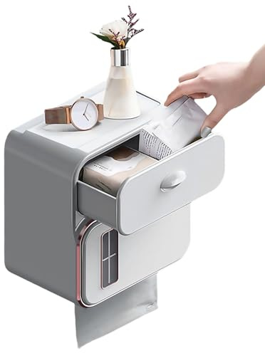 Wandmontiertes Taschentuchbox Halter | Toilettenpapier Spender | Klebefach Gewebeboxhalter Mit Schublade Für Wohnmobil Hotel Küche Waschraum