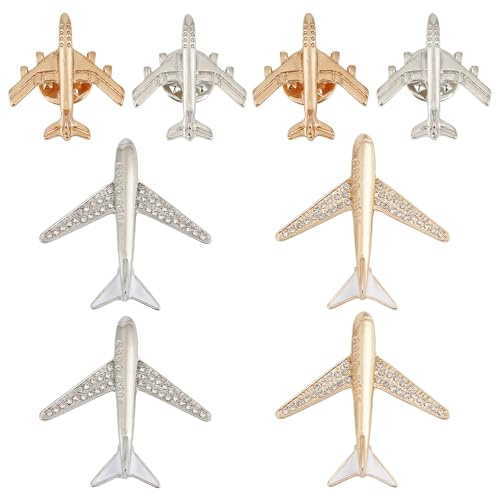 NICENEEDED 14 PCS Broche de Avión, Pin de Solapa de Aviador de Aleación de Zinc con Diamantes de Imitación, Dijes de Esmalte de Avión Vintage para Sombrero