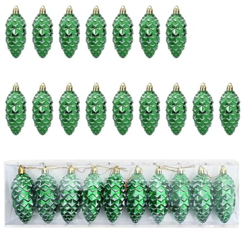 vidaXL Christmas Pine Cone Ball 40 pcs Green, Traditional Christmas Ornament, Festive Bauble, Modern Minimalist Decor, Contemporary Tree Decoration, Holiday Charm