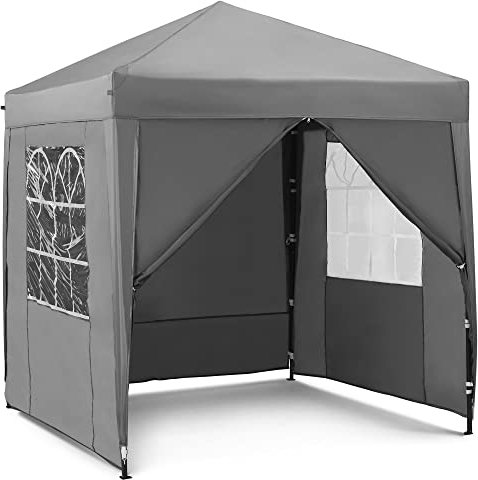 VonHaus Pop Up Gazebo 2 x 2m – Outdoor Garden Marquee Shelter Canopy with Removable Sides, Storage Bag, Leg Weight Bags, Pegs & Cords – Waterproof, Heavy Duty Steel Frame, Easy No Tool Assembly