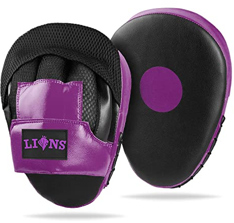 Lions Mesh Curved Focus Pads Hook and Jab For MMA, Kick Training, Speed and Punch Practice