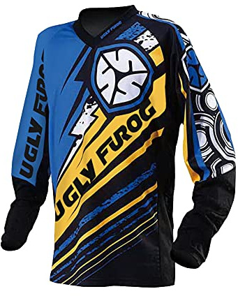UGLY FROG Herren Downhill Jersey, MTB Männer T-Shirt, Mountainbike/Motocross Herren Langarm/Kurze Ärmel Fahrrad Trikot T Shirt Radtrikot Cycling Jersey für Radsport DEHerDownFT04