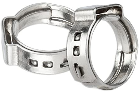 Pex Clamps, 50pcs 3/8 Inch 304 Stainless Steel PEX Cinch Crimp Rings Pinch Clamps for PEX Tubing Pipe Fitting Connections (3/8 Inch)