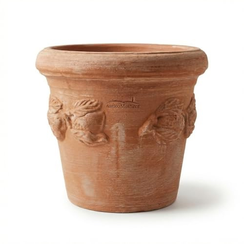 Teramico Pflanzgefäß Terrakotta 100% frostfest (40cm, Limoni Toscana) | Wunderschöne detaillierte Terrakotta Blumentöpfe aus traditioneller Handarbeit für Ihre Gestaltung von Haus und Garten.
