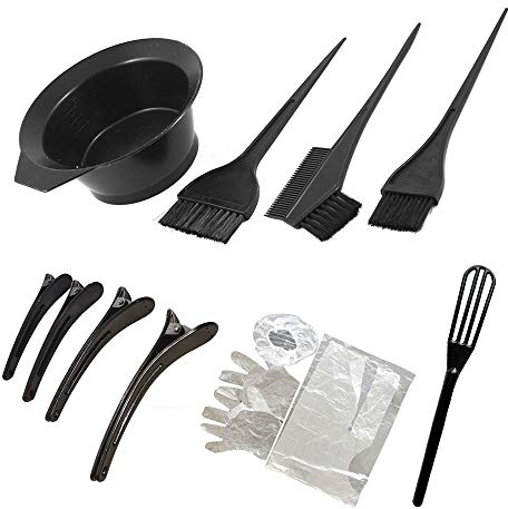 Juego de 3 juegos de tinte de plástico negro para el pelo, gran espesor, peluquería, accesorios para el hogar, cepillo para tinte de cabello, herramientas de estilista