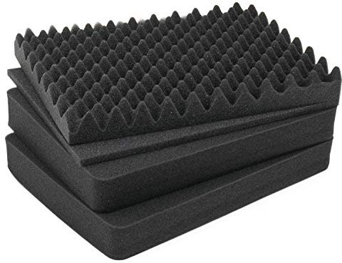 HMF ODR100 Koffereinlagen mit Rasterschaumstoff für Outdoor-Fotokoffer | 4er Set | 37,5 x 27 cm