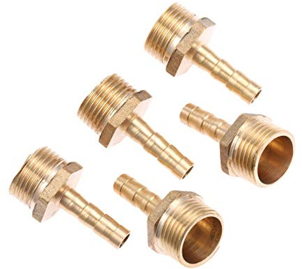 JINchao-Messing Schlauchtülle 5Pc Messing 1/8 1/4 1/2 3/8 Außengewindeverbindungsstück, Rohrfitting 6 mm 8 mm 10 mm 12 mm 16 mm Schlauchkupplung Schwanz , Armaturen reparieren ( Color : PC8 01 )