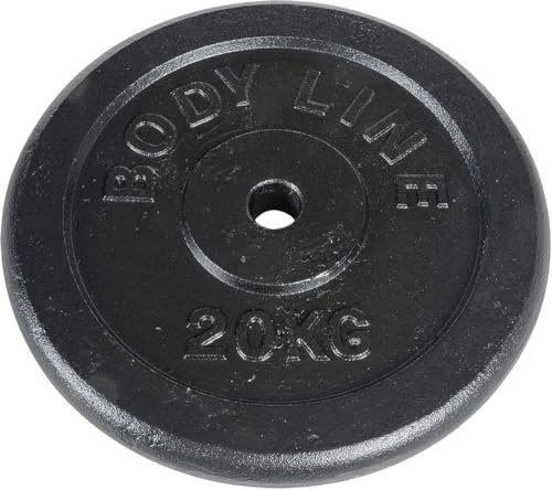 Disco in ghisa 20 kg per allenamento con bilanciere, manubrio e sollevamento pesi - diametro 25 mm - per palestra, fitness, allenamento a casa