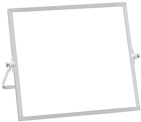 Lavagna Bianca Piccola, Whiteboard A4 Cancellabile with Stand per Bambini, Lavagna Magnetica Doppia Faccia per Scuola Ufficio (25 x 25)