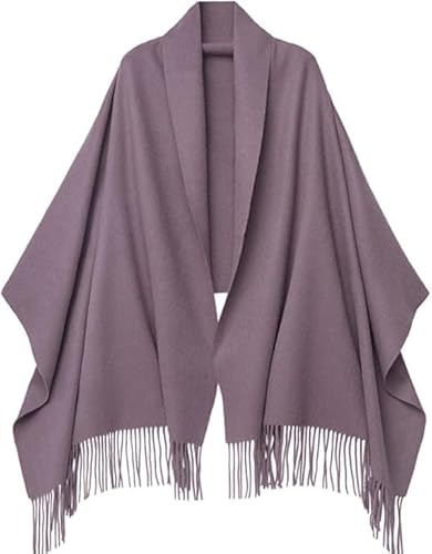PFLife Bufanda de Cachemira Femenina 80'' x 27'' Bufanda de Regalo Femenina Pashmina Chal Suave y Cálida en Invierno Envuelta (A-Morado)