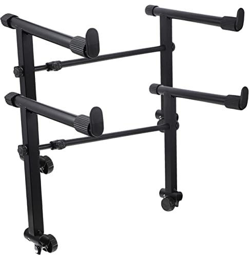 Toyvian 2sätze Keyboardständer Aus Eisen Doppelter Stand Rutschfeste Klammern Höhenverstellbar Pianos Einfach Zusammenklappbar Robuster Tastaturhalter