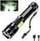 Glarylight LED Rechargeable Torch 600000 Lumens, 9 Modes Torches Super Bright, XHP90.2 with COB Side Light, Reverse Charging, Zoomable, IPX7 Waterproof, Powerful Flashlight for Emergency,Camping