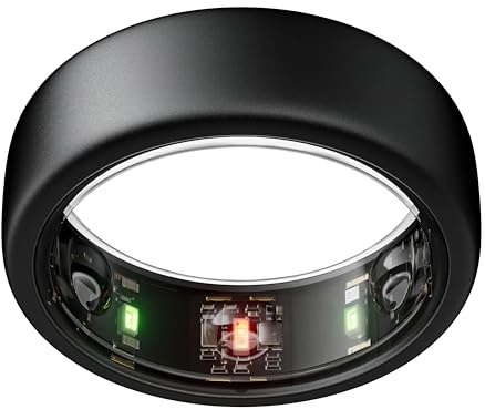 Oura Gen3 Horizon Smart-Ring - Größe 6, Stealth | Wearable für Schlaf-, Herzfrequenz- und Fitnesstracking - Bis zu 7 Tage Akkulaufzeit - Kompatibel mit iOS/Android - Bestimme Deine Größe vor dem Kauf