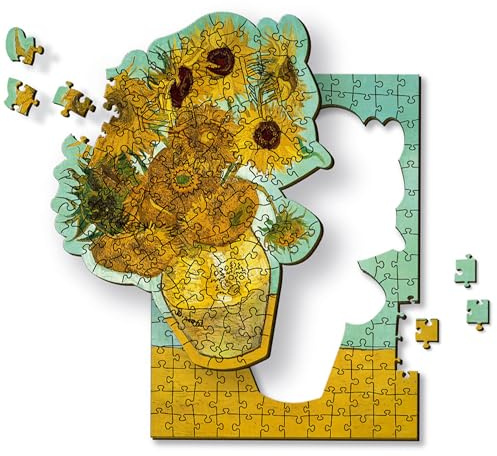 Trefl - Holzpuzzle 200 Teile, Sonnenblumen, Vincent van Gogh | Für Kinder und Erwachsene ab 10 Jahren, hochwertige Qualität, berühmte Gemälde bekannter Künstler, präzise passgenau