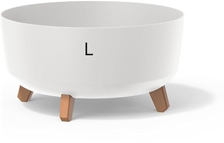MELTOM Blumentopf Schale mit Füßen Einsatz Blumenschale Kräutertopf Übertopf (Weiß, L- 38cm)