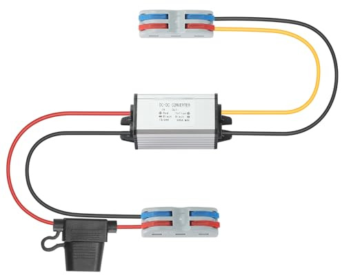 YBBOTT DC 12V 24V Reductor a 5V 5A 25W Convertidor Buck Transformador de Potencia Impermeable Reductor de Alimentación para Carro de Golf Car