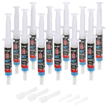 1000 Miglia BKR 3102 Lubricante Cadena Bicicletas WET - 144 ml(12 x12 ml), Condiciones terreno Húmedo, Mojado y Embarrado, Jeringa con aplicadores Drop y Huggie System, fórmula fluorescente perfumada