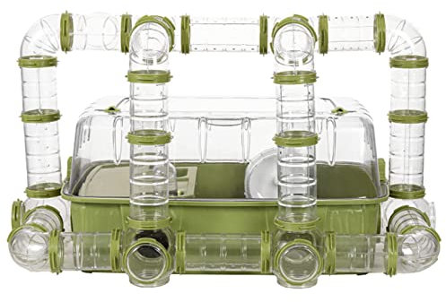 WYRMB Hamsterkäfige, Kleintierkäfig, wasserdichtes und kausicheres Design für Zwerghamster, großer Hamsterkäfig ohne Zubehör mit Crossover-Röhrentunnel