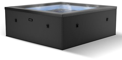Wave Eco Foam SPA | SPA portátil al Aire Libre con Calentamiento rápido | Material de PVC Duradero | Fácil configuración (Garda, Negro Carbón | 4 Personas)