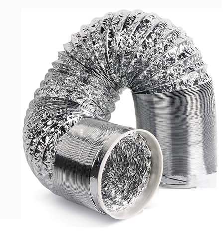 LoKori Abluftschlauch 160mm, Aluminium Flexschlauch Länge 3M, Lüftungsschlauch, Alu-Folienschlauch, Abluftkanäle Durchmesser für Abzugshaube, Wäschetrockner, Trockner (180mm*2m)
