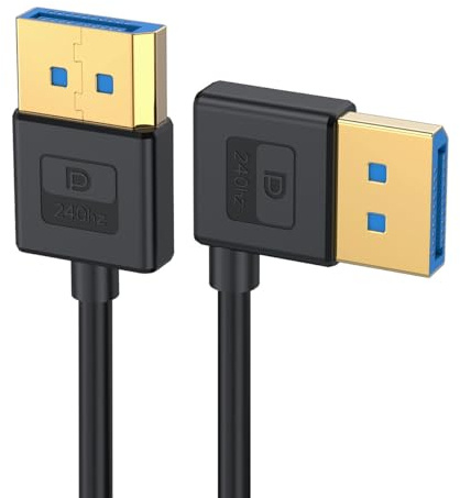 xiwai Ultrafine DisplayPort 1.4 Câble coudé 8K 4K 3,2 pieds/100 cm, DP vers DP bidirectionnel [UHD, 8K @ 60 Hz, 4K @ 144 Hz] Ultra-HD 32,4 Gbps 90 degrés pour carte graphique
