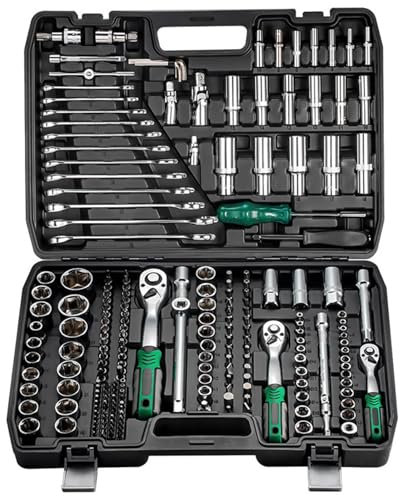 KHZKHC Set di Attrezzi da 216 Pezzi, Cassetta degli Attrezzi Professionale per Riparazioni Auto, Cassetta degli Attrezzi di Livello Industriale, per Garage, Manutenzione Domestica