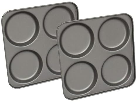 U HOME Premium Carbon Steel Yorkshire Pudding Tray – 4-Cup Non-Stick Bakeware Tin for Traditional Yorkshire Puddings, Muffins, and Mini Pastries. (2 x Trays)