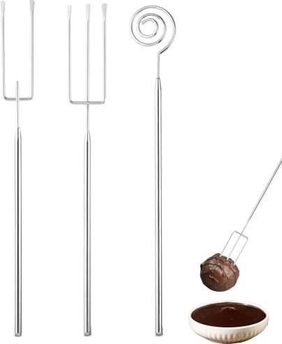 3 Stück Pralinengabel,Edelstahl Schokolade Pralinengabel,Für Handgefertigte Pralinen, Süßigkeiten, Pralinen, Trüffel, Diy Pralinen Besteck