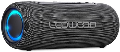Enceinte HiFi Autonome 100W Ledwood XS100, Effet LED, Buetooth USB, TWS, IPX5, Assistant Vocal, 10W RMS, Batterie 2000mAh