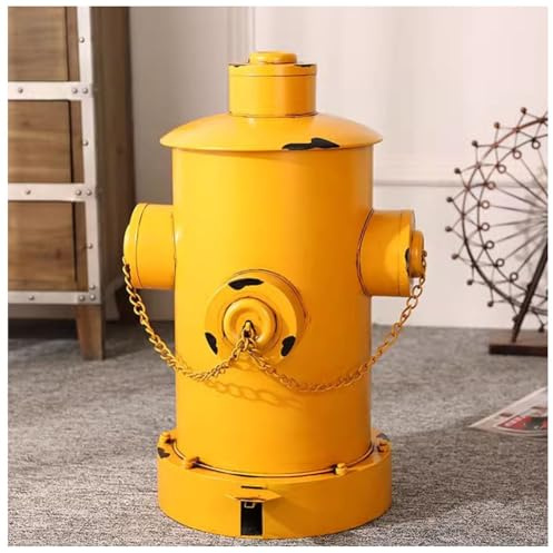 exproyzk Cubo de Basura Retro con Cubo Interior Contenedor de Basura para Boca de Incendios Contenedores de Basura con Pedal para Parque, jardín, Cocina, Basura. 4 Colores(Amarillo,60x40cm)