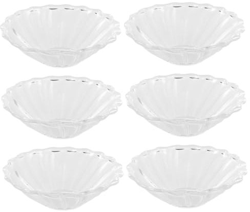 HOMOCONO 6pcs Fluted Glass Wax Catcher for Taper Candles Candle Drip Protector Decorative Rings for Home and Wedding Use