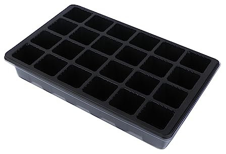 Milisten 3 Pièces Set de Pots de Germination de Plantes avec Couvercles Plateau de Semis à Cellules pour Culture Hydroponique Bac de Récupération Noir Pratique et Durable