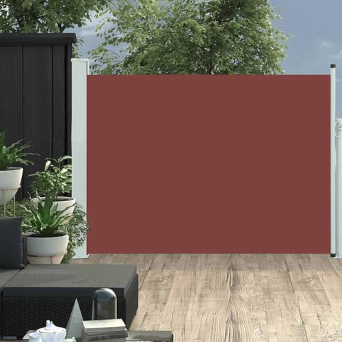 Emmtore Toldo Lateral retráctil de jardín marrón 100x500 cm