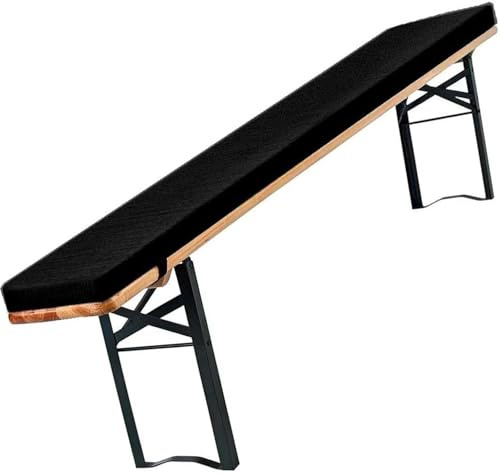 Set Bierbankauflagen Mit Bezug 180 X 25 X 4 cm, Auflagen Bierzeltgarnitur Für Partyzeltgarnitur,Outdoor & Indoor, Bezug Waschbar & UV-Schutz(Black,170x25x3cm)