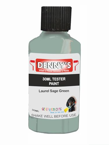 Premium Interior Wall & Furniture Chalk Paint – Laurel Sage Green – Rich Matt Finish, Durable & Washable, Low Odour, Ideal for Living Rooms, Bedrooms & Hallways (30ML Tester Bottle)