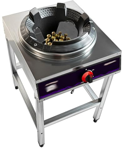 Réchaud à Gaz Propane Portable, 40 KW Brûleur Unique en Acier Inoxydable avec Support à Pieds, pour Camping-car, Appartement et Cuisine en Extérieur