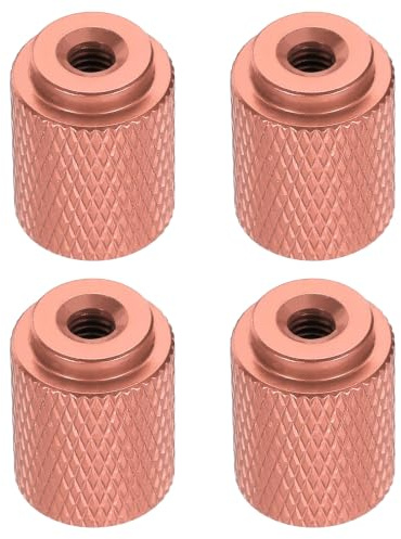 QUARKZMAN 4 Stück Aluminiumlegierung Rändelmuttern M4 x 12 x 16mm, Lange Rändelmutter Metall Griffmutter Gewindeadapter für Elektronisch Geräte Industrie Maschine Baugruppe, Orange