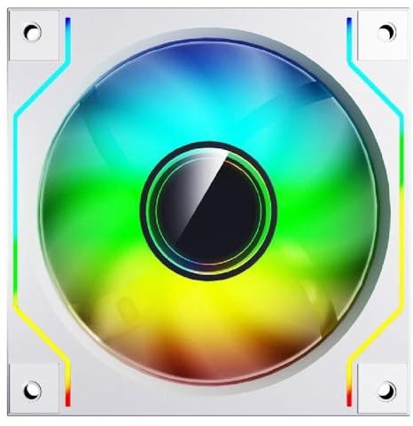 RGB 120MM Para Pc Ventilador Cubierta Ordenador Enfriador Aire PWM Enfriador Agua CPU Ventiladores ARGB Silenciosos Refrigeración Accesorios Montaje PC(White)