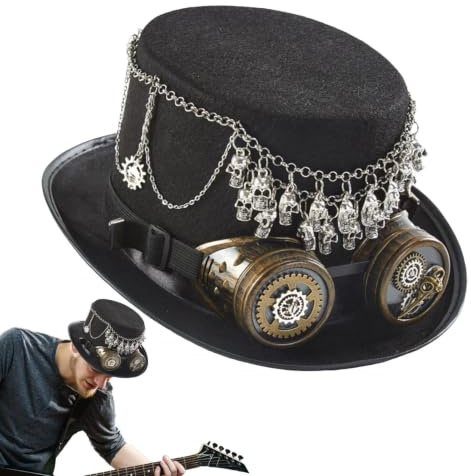 Steampunk Cylinderhatt Justerbar Rekvisita Skalle Huvudbonad | Steampunk Cylinderhatt för Vuxenkostymer För Scen Fotografering Maskeradbal Karneval Sammankomst Och Karaktärsutmaning