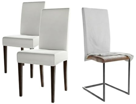Staboos Stuhlhussen 2er Set Schwingstühle, Stretch Stuhlbezug Weiß