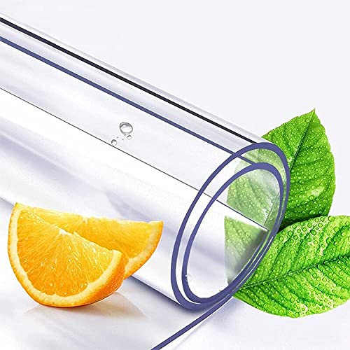 Wddwymll 3mm Tischdecke Transparent,Abwaschbare Transparente Folie,Transparente Tischschutzabdeckung,für Restaurant,Garten,Esszimmer,Büro