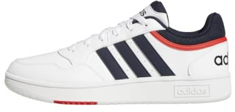 adidas Men's Hoops 3.0 Low Classic Vintage Shoes, Cloud White/Legend Ink/Vivid Red, 7.5 UK