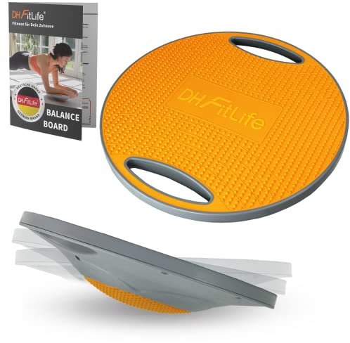 DH FitLife Balance Board, Wackelbrett, Balance Pad mit Griffen, extra groß Ø 42cm, max. 200 KG, Gleichgewichtstrainer, Fitness Balance-Board Erwachsene & Kinder